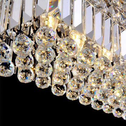Elegant Crystal Raindrop Chandelier - Dimmable LED & Adjustable Height