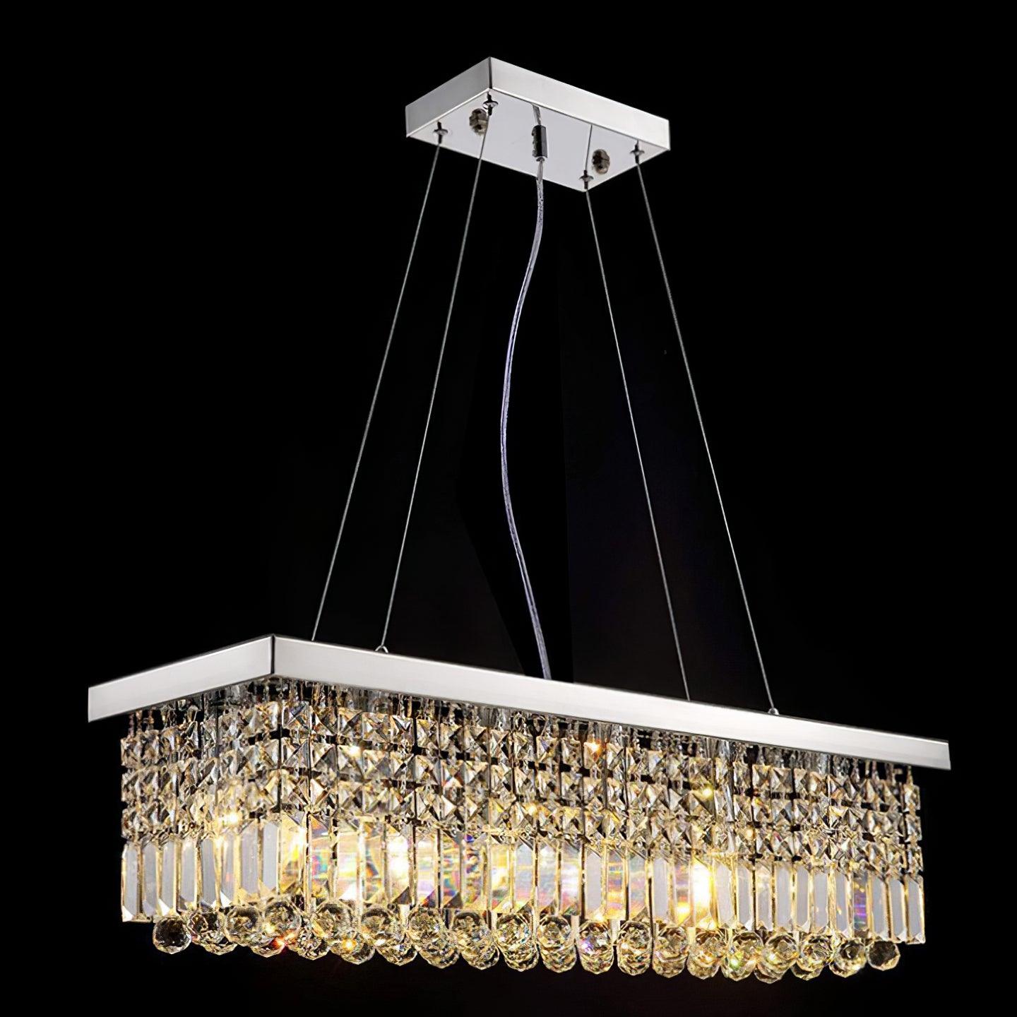 Elegant Crystal Raindrop Chandelier - Dimmable LED & Adjustable Height