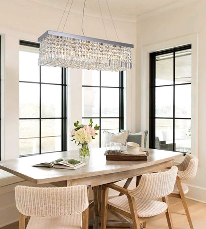 Elegant Crystal Raindrop Chandelier - Dimmable LED & Adjustable Height