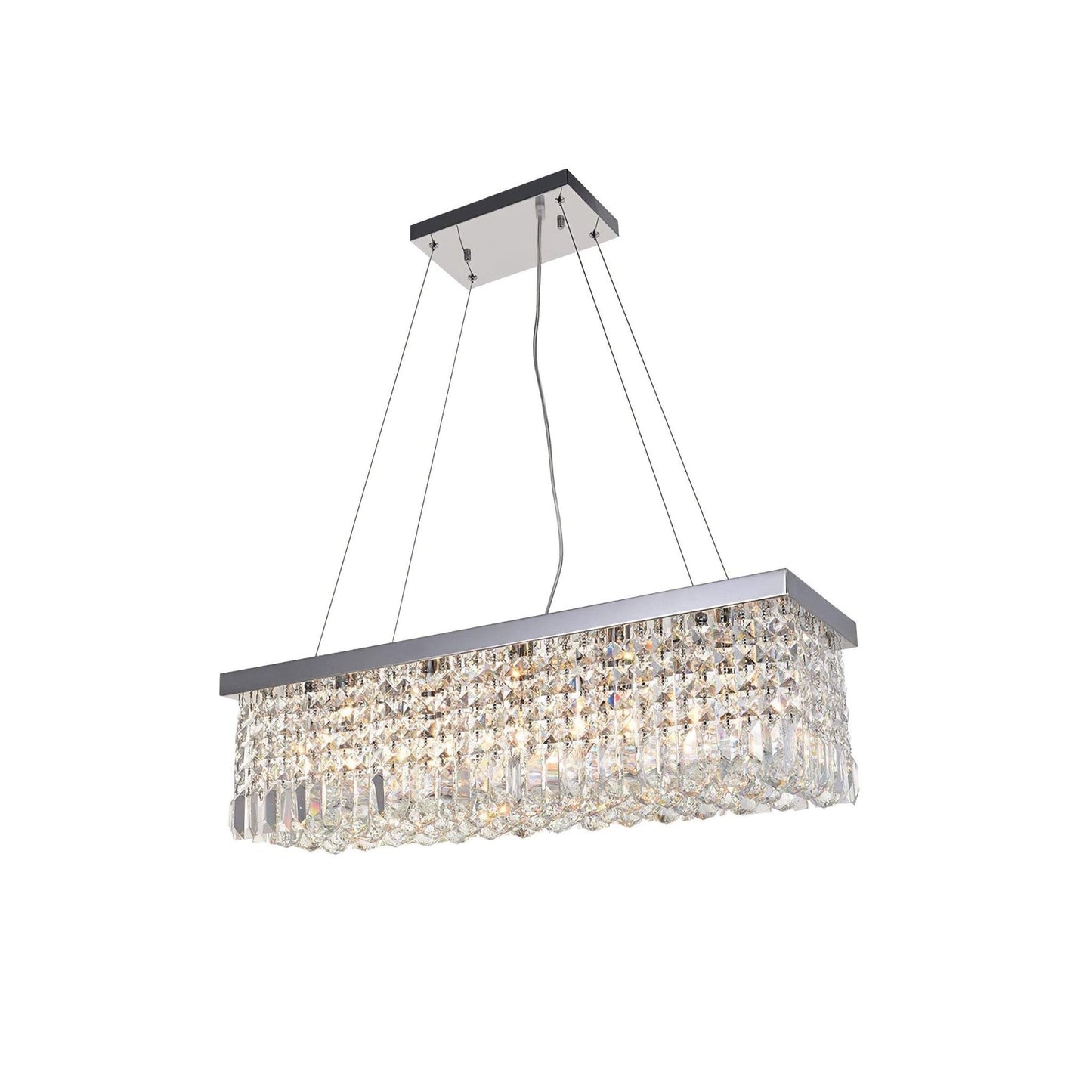 Elegant Crystal Raindrop Chandelier - Dimmable LED & Adjustable Height