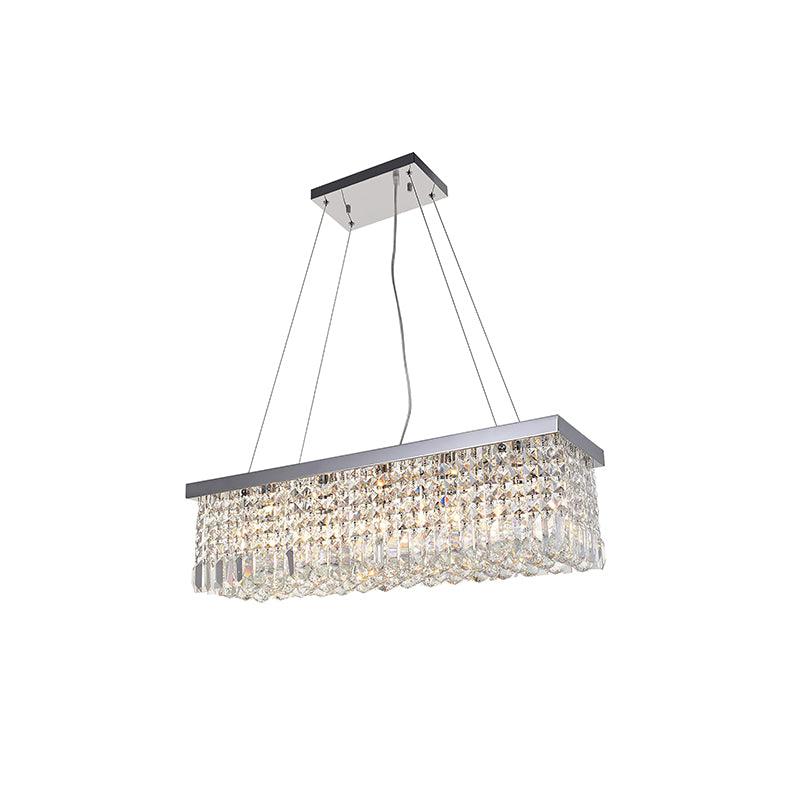 Elegant Crystal Raindrop Chandelier - Dimmable LED & Adjustable Height
