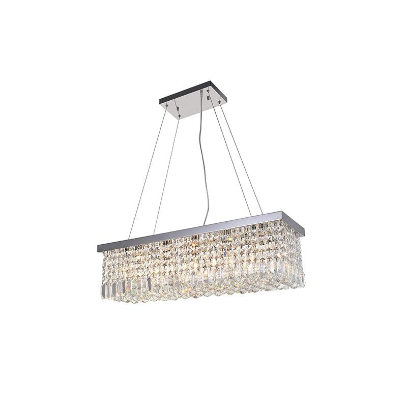 Elegant Crystal Raindrop Chandelier - Dimmable LED & Adjustable Height