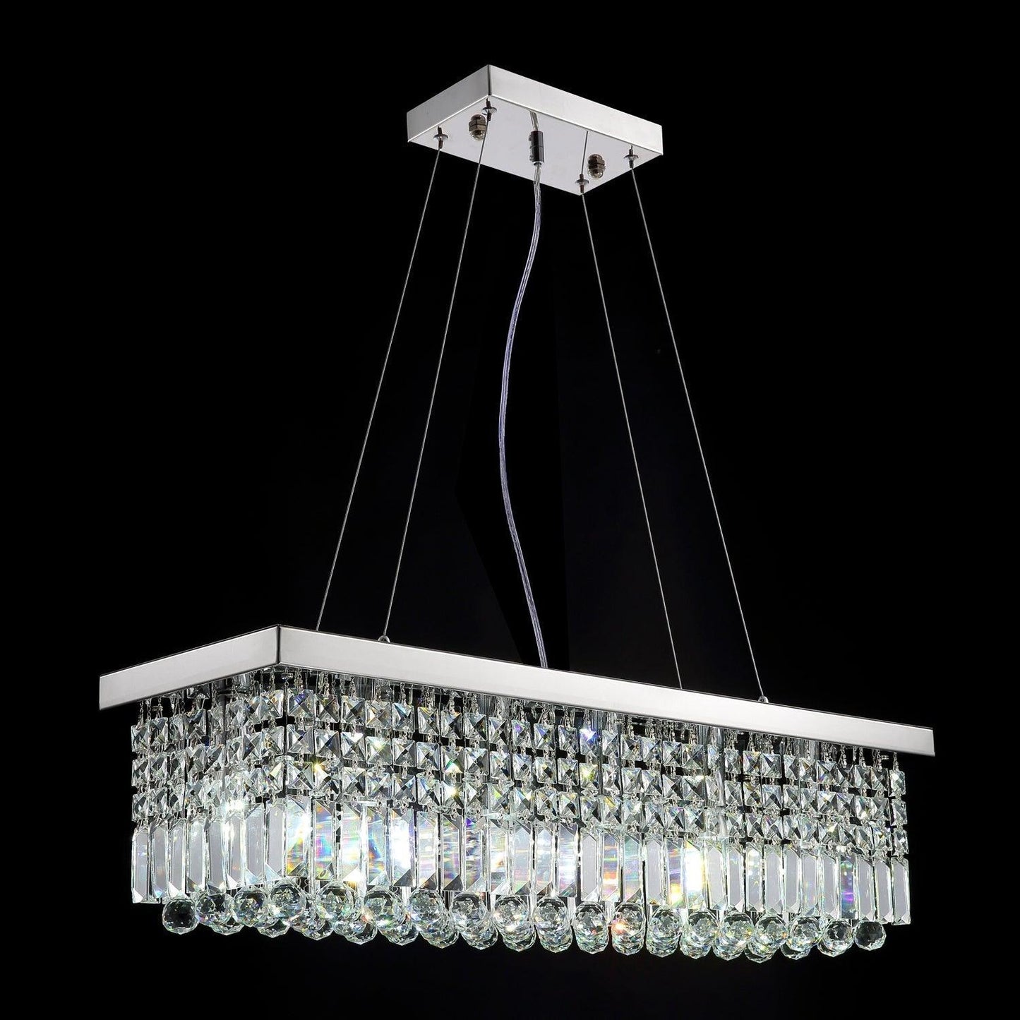 Elegant Crystal Raindrop Chandelier - Dimmable LED & Adjustable Height