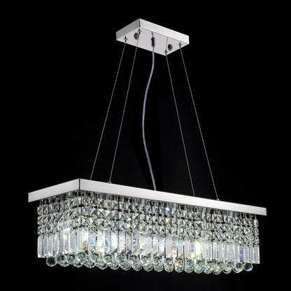 Elegant Crystal Raindrop Chandelier - Dimmable LED & Adjustable Height