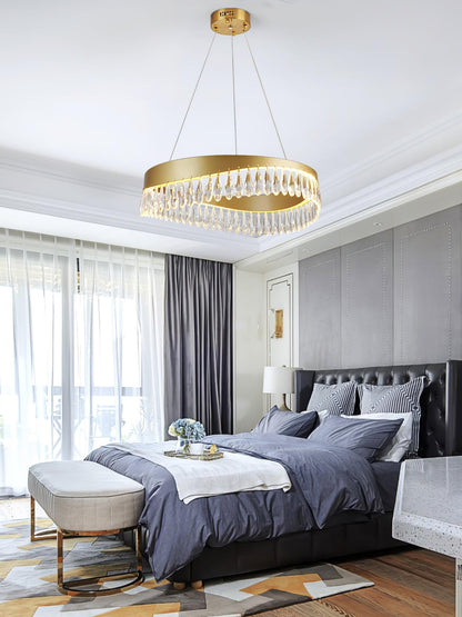 Elegant Crystal Sticks Chandelier with Adjustable Lighting & Modern De