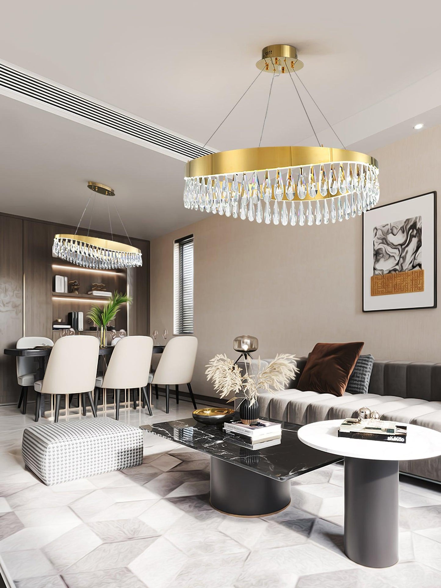 Elegant Crystal Sticks Chandelier with Adjustable Lighting & Modern De