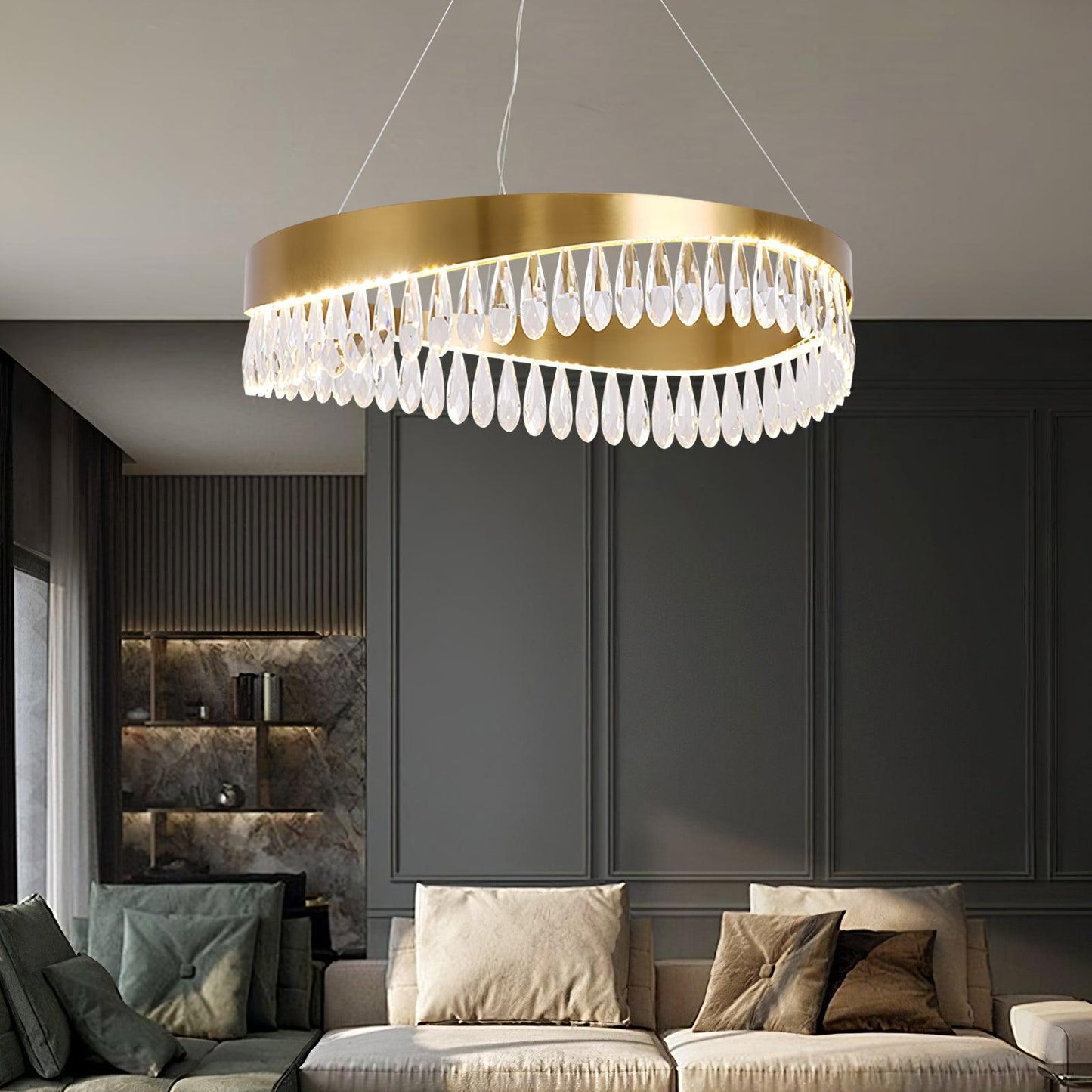 Elegant Crystal Sticks Chandelier with Adjustable Lighting & Modern De
