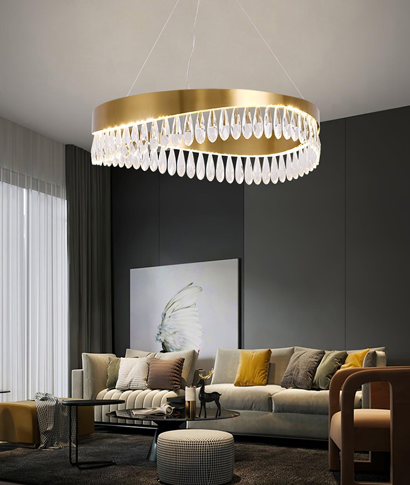 Elegant Crystal Sticks Chandelier with Adjustable Lighting & Modern De