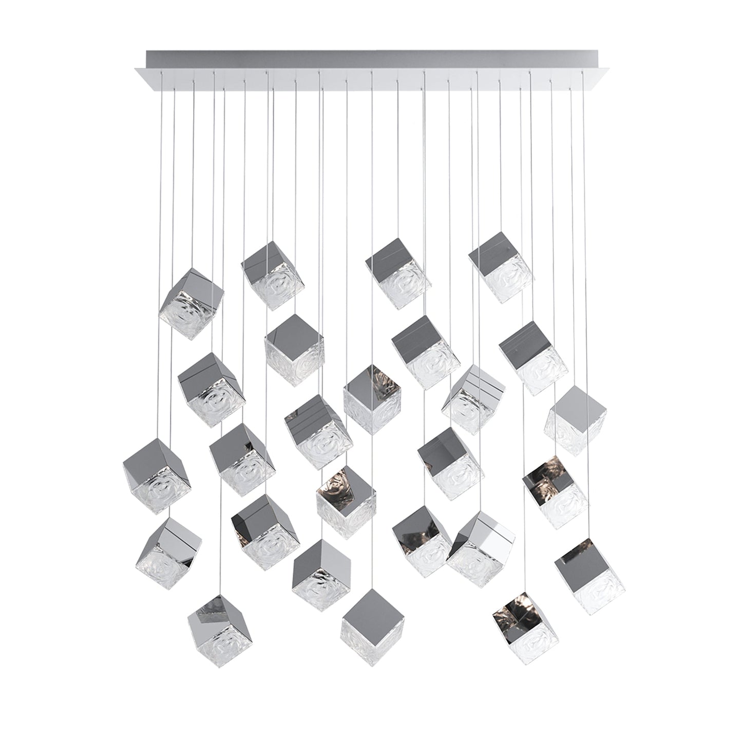 Cubic Luster Cascade Chandelier – Elegant Design with Adjustable Heigh