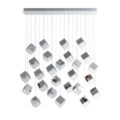 Cubic Luster Cascade Chandelier – Elegant Design with Adjustable Heigh