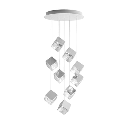 Cubic Luster Cascade Chandelier – Elegant Design with Adjustable Heigh