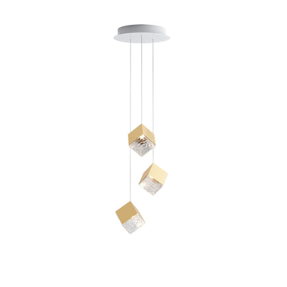 Cubic Luster Cascade Chandelier – Elegant Design with Adjustable Heigh