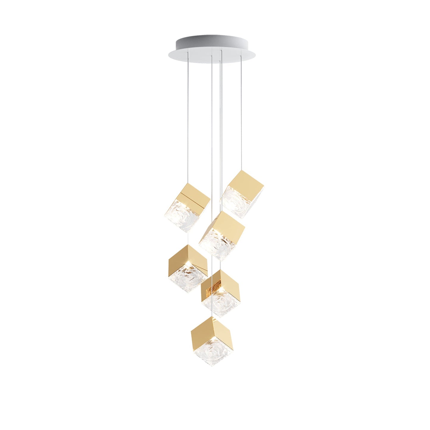 Cubic Luster Cascade Chandelier – Elegant Design with Adjustable Heigh