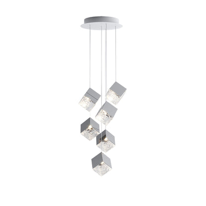 Cubic Luster Cascade Chandelier – Elegant Design with Adjustable Heigh