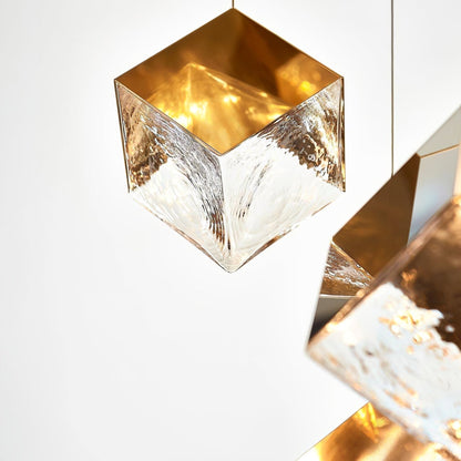 Cubic Luster Cascade Chandelier – Elegant Design with Adjustable Heigh