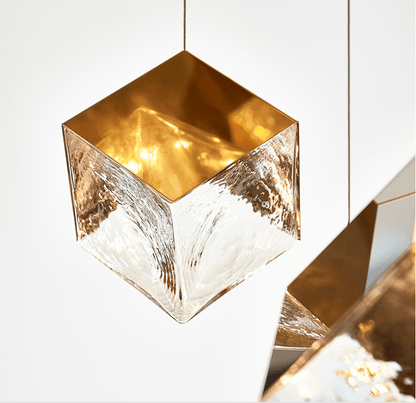 Cubic Luster Cascade Chandelier – Elegant Design with Adjustable Heigh