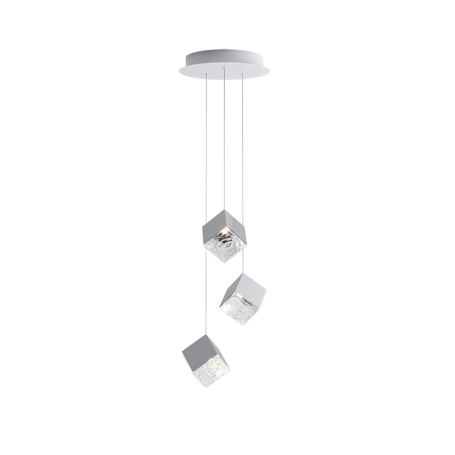 Cubic Luster Cascade Chandelier – Elegant Design with Adjustable Heigh