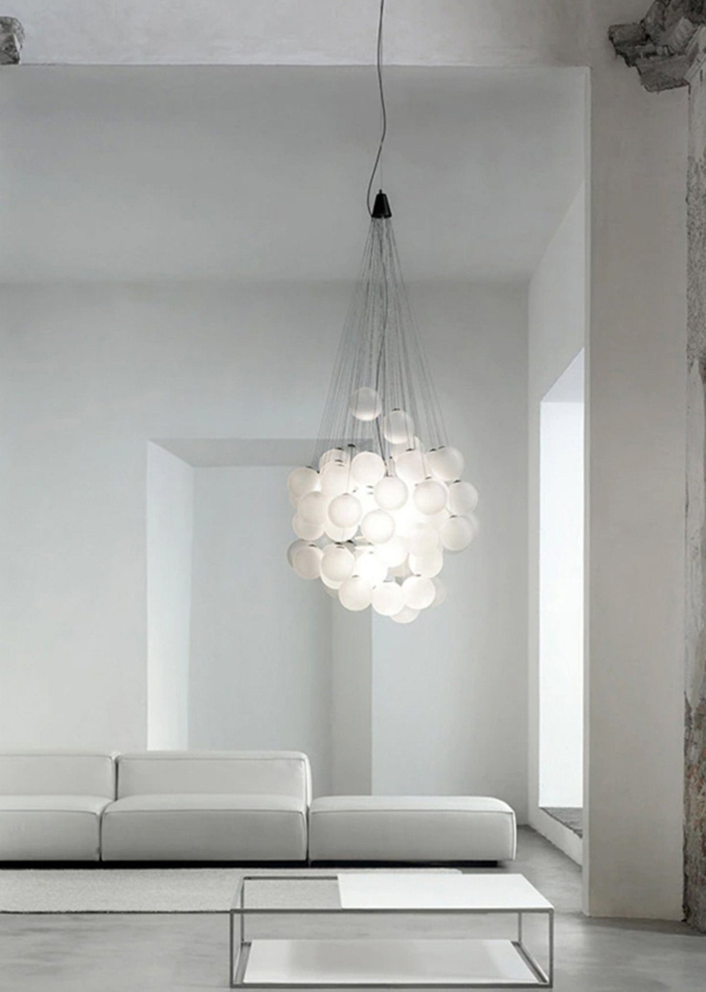 Cumulus Cascade Chandelier - Elegant Design with Adjustable Height & L
