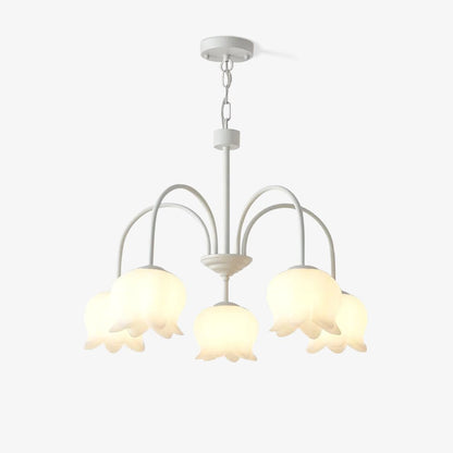 Curved Arm Bell Chandelier - Elegant Design with Adjustable Height & L