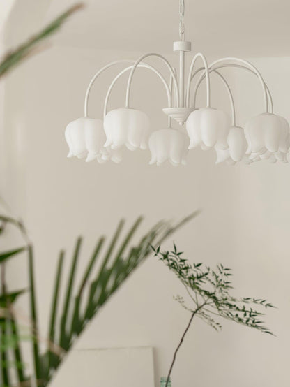 Curved Arm Bell Chandelier - Elegant Design with Adjustable Height & L