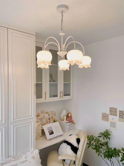 Curved Arm Bell Chandelier - Elegant Design with Adjustable Height & L