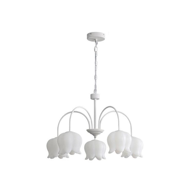 Curved Arm Bell Chandelier - Elegant Design with Adjustable Height & L