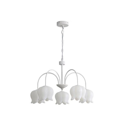 Curved Arm Bell Chandelier - Elegant Design with Adjustable Height & L