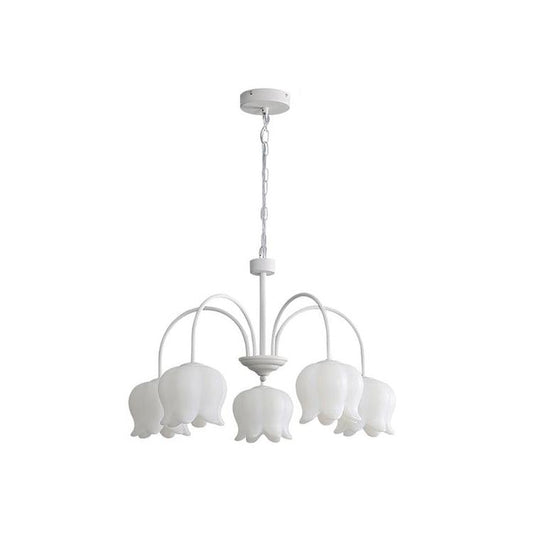 Curved Arm Bell Chandelier - Elegant Design with Adjustable Height & L