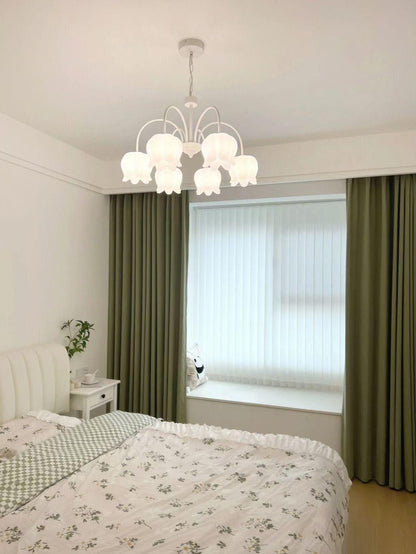 Curved Arm Bell Chandelier - Elegant Design with Adjustable Height & L