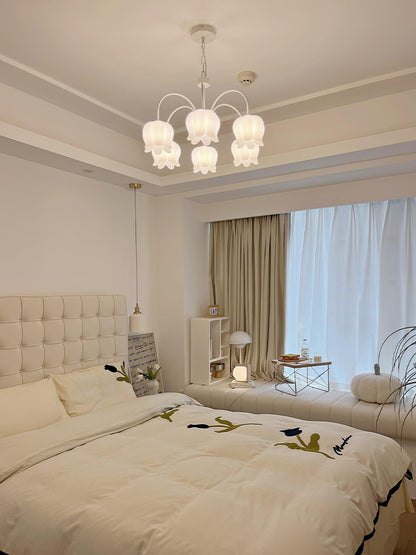 Curved Arm Bell Chandelier - Elegant Design with Adjustable Height & L