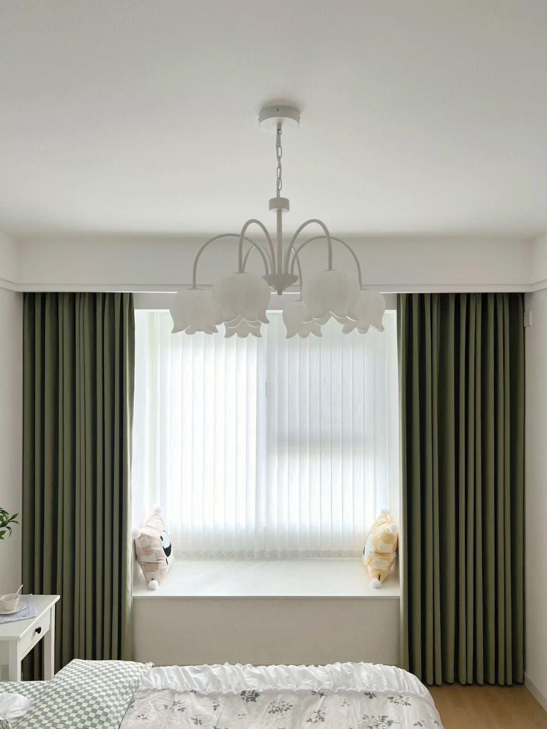 Curved Arm Bell Chandelier - Elegant Design with Adjustable Height & L
