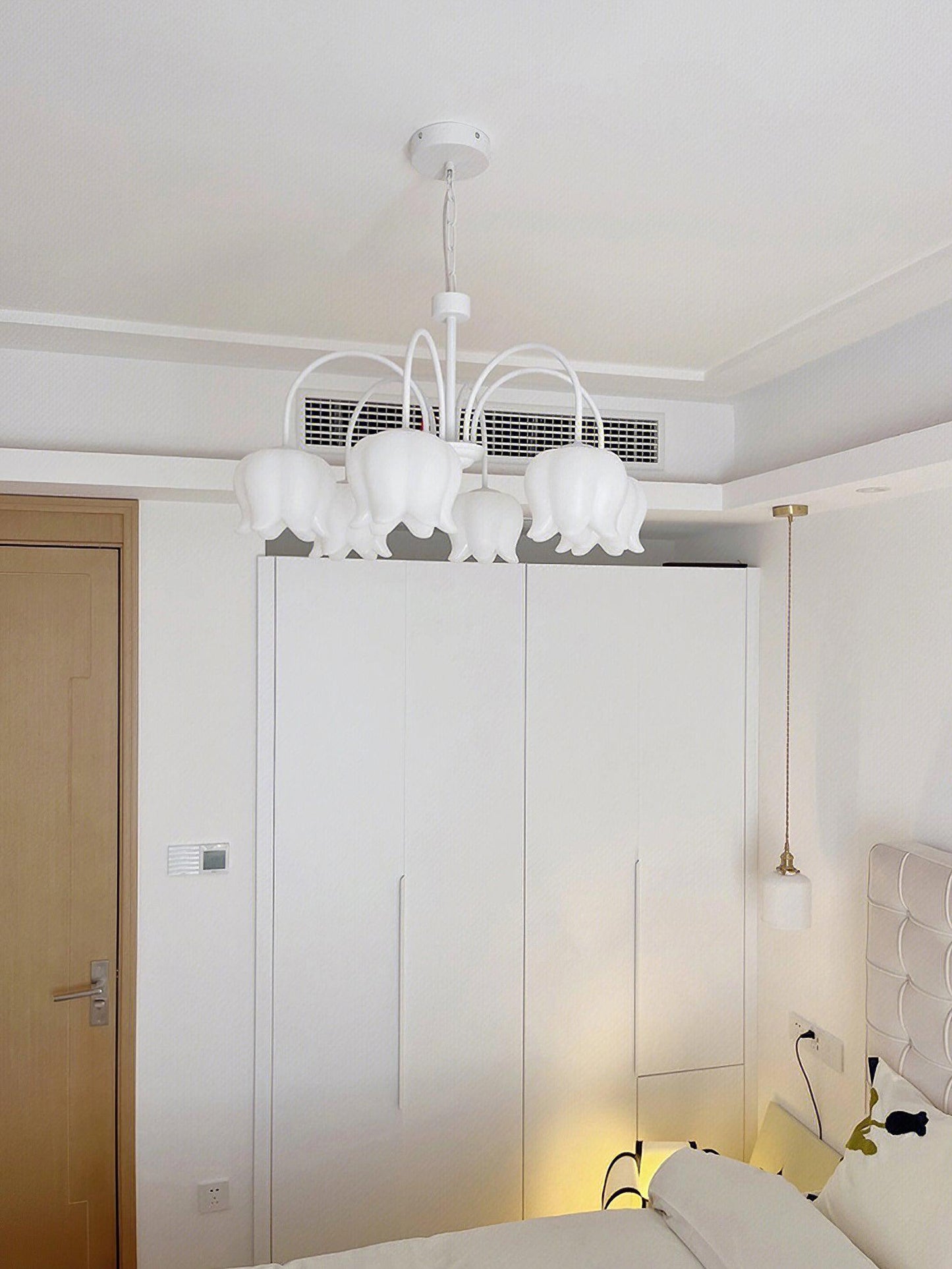 Curved Arm Bell Chandelier - Elegant Design with Adjustable Height & L