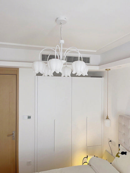 Curved Arm Bell Chandelier - Elegant Design with Adjustable Height & L