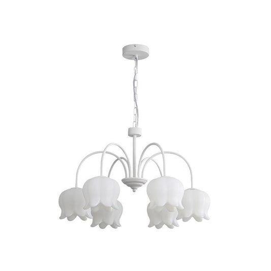 Curved Arm Bell Chandelier - Elegant Design with Adjustable Height & L