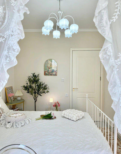 Curved Arm Bell Chandelier - Elegant Design with Adjustable Height & L