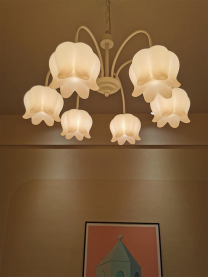 Curved Arm Bell Chandelier - Elegant Design with Adjustable Height & L