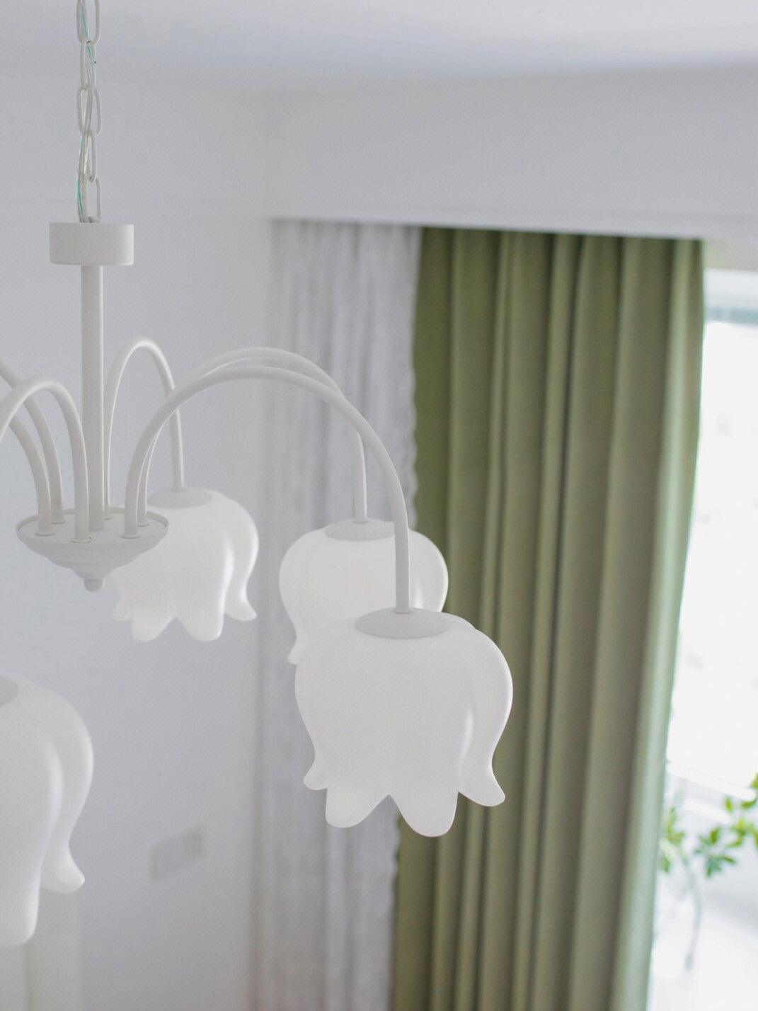 Curved Arm Bell Chandelier - Elegant Design with Adjustable Height & L