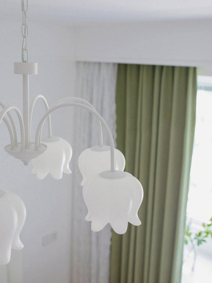 Curved Arm Bell Chandelier - Elegant Design with Adjustable Height & L