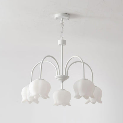 Curved Arm Bell Chandelier - Elegant Design with Adjustable Height & L