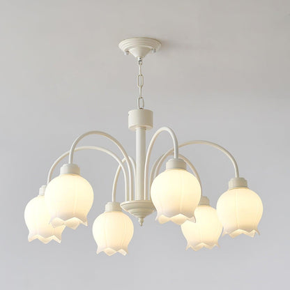 Curved Arm Bell Chandelier - Elegant Design with Adjustable Height & L