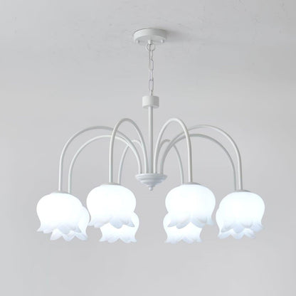 Curved Arm Bell Chandelier - Elegant Design with Adjustable Height & L