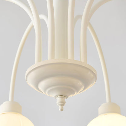 Curved Arm Bell Chandelier - Elegant Design with Adjustable Height & L