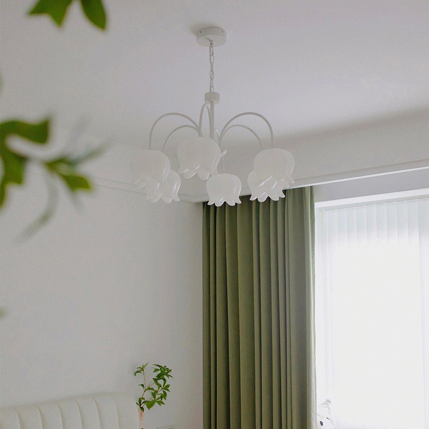 Curved Arm Bell Chandelier - Elegant Design with Adjustable Height & L