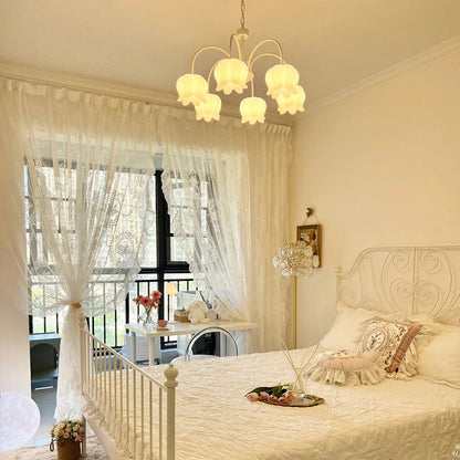 Curved Arm Bell Chandelier - Elegant Design with Adjustable Height & L