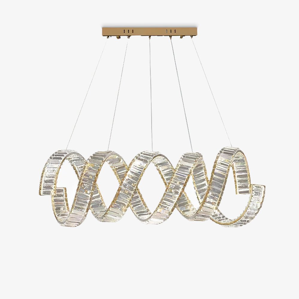 Modern Curved LED Chandelier - Dimmable, Energy Efficient Lighting