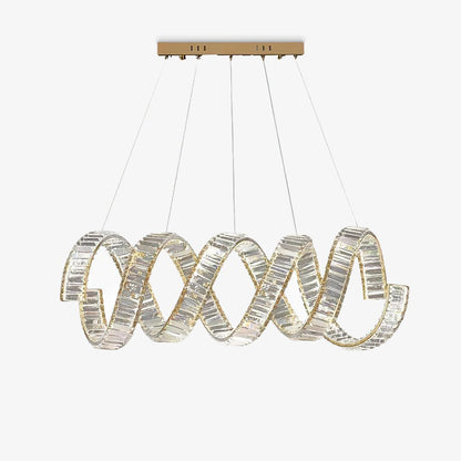 Modern Curved LED Chandelier - Dimmable, Energy Efficient Lighting