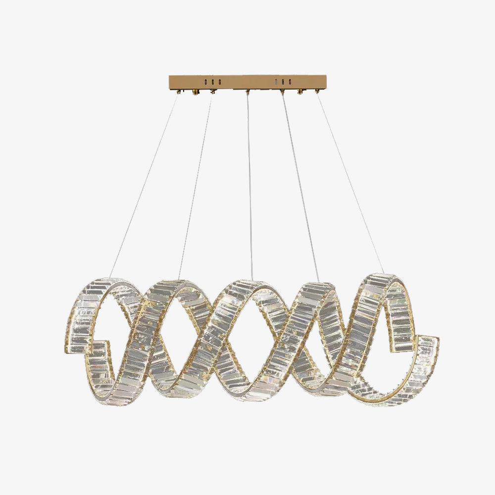 Modern Curved LED Chandelier - Dimmable, Energy Efficient Lighting