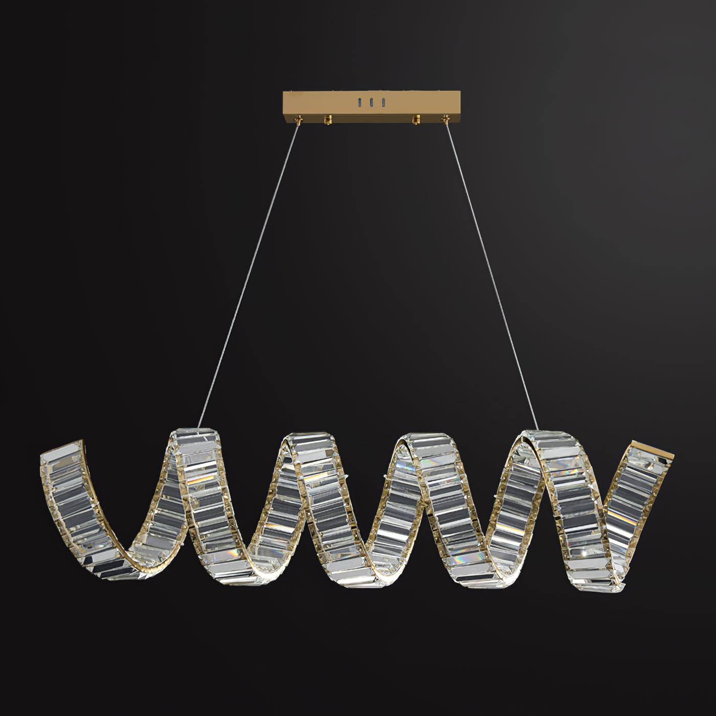 Modern Curved LED Chandelier - Dimmable, Energy Efficient Lighting