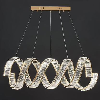 Modern Curved LED Chandelier - Dimmable, Energy Efficient Lighting