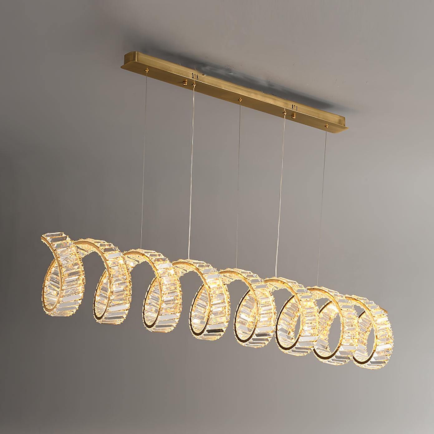 Modern Curved LED Chandelier - Dimmable, Energy Efficient Lighting
